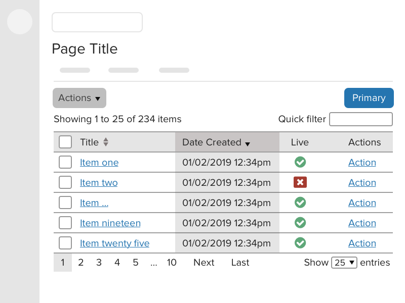 Screenshot showing common list example